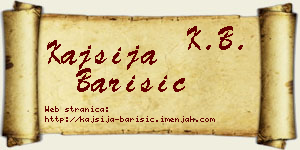 Kajsija Barišić vizit kartica